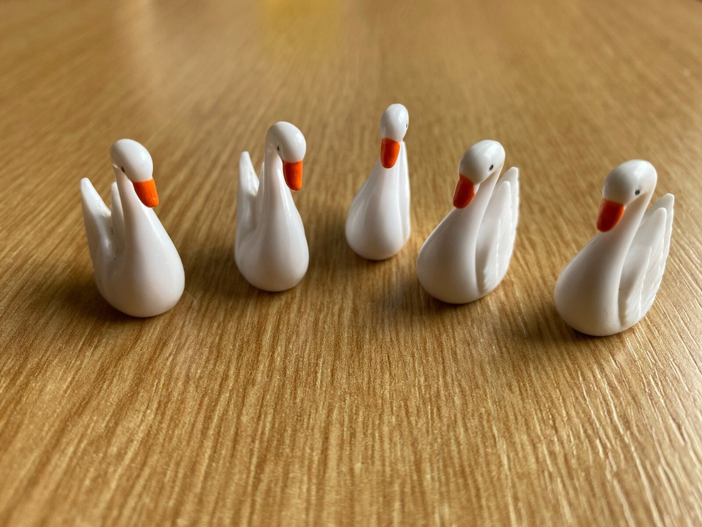 5x Resin White Swans for dolls house, modelling cute charms miniature figurines