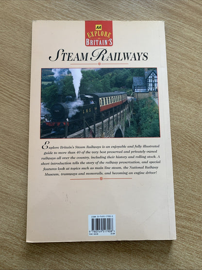 Explore Britain's Steam Railways by Anthony J. Lambert (Paperback, 1998)