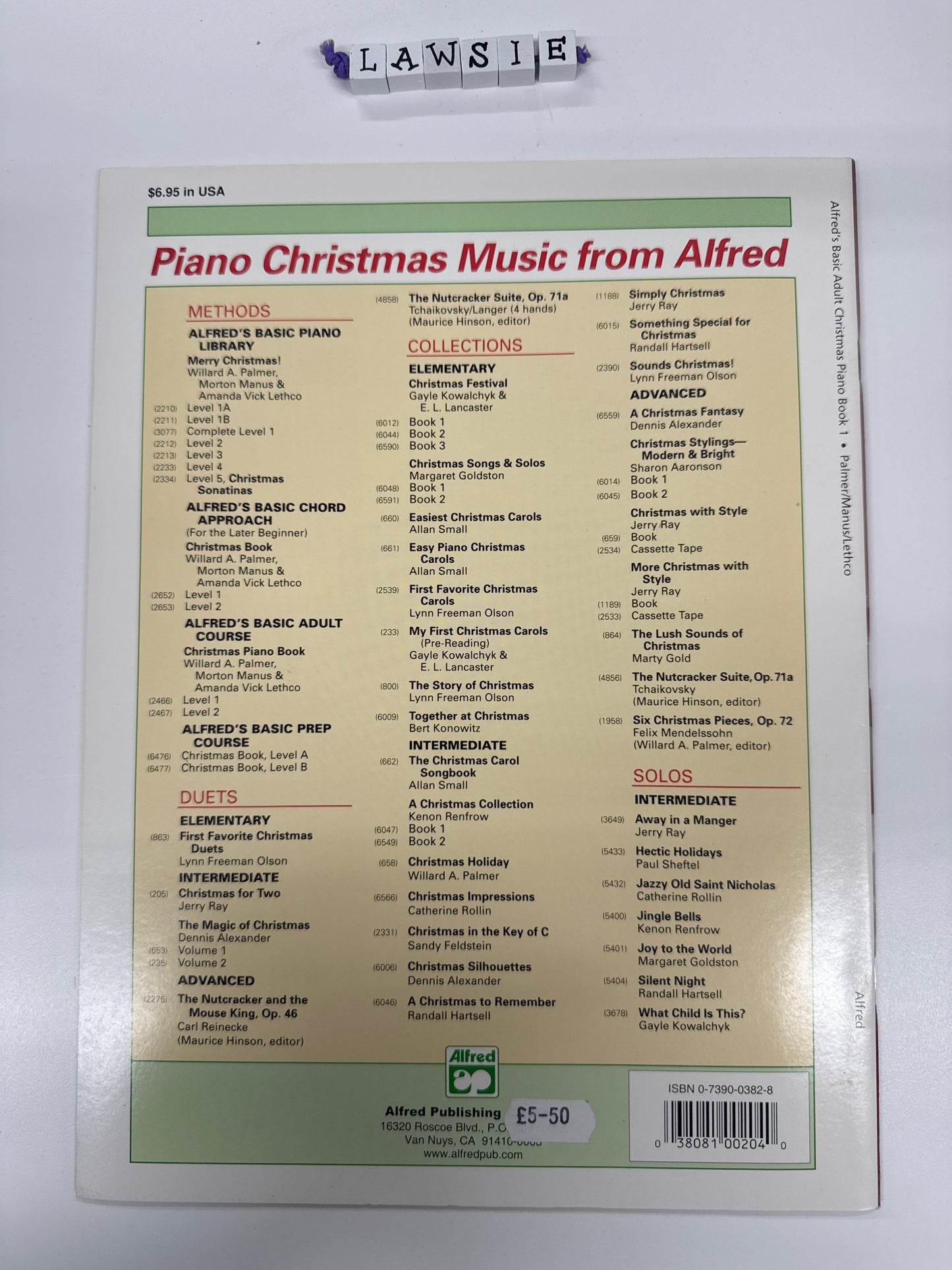Alfred’s Basic Adult Christmas piano book